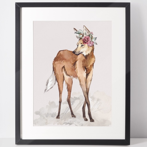 Maned Wolf Watercolor Illustration Wall Art Print Poster Unframed - Picture 3 of 17